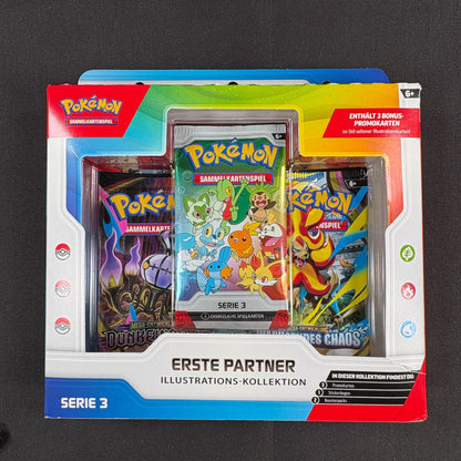 Pokémon Erste Partner Illustrations-Kollektion Serie 3 Deutsch OVP Vorderseite
