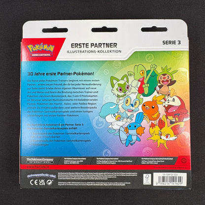 Pokémon Erste Partner Illustrations-Kollektion Serie 3 Deutsch OVP Rückseite
