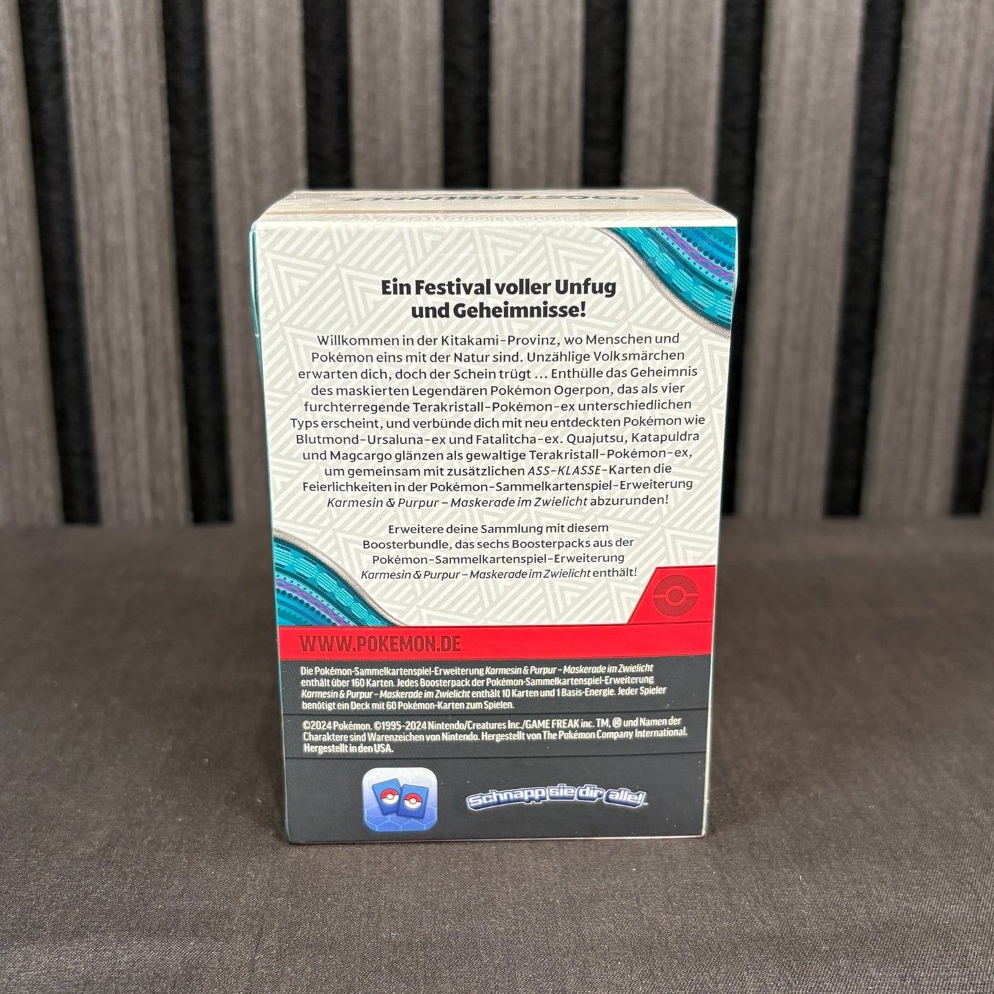 Pokemon Maskerade im Zwielicht Booster Pack Deutsch Rückseite Detail