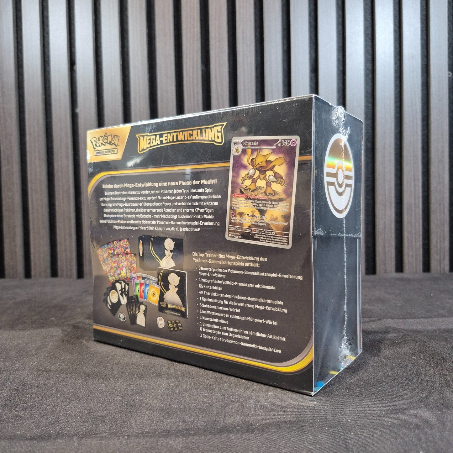 Pokémon Mega Evolution ETB Gardevoir German Rückseite mit Inhalt