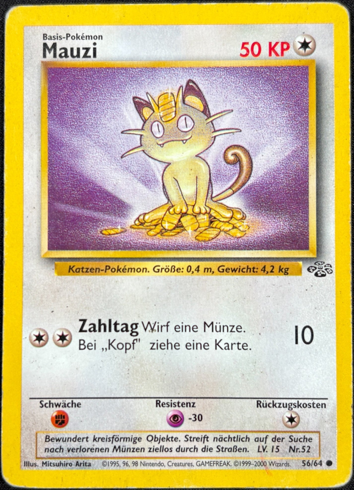 Pokémon Mauzi 56/64 Dschungel Deutsch – Vorderseite
