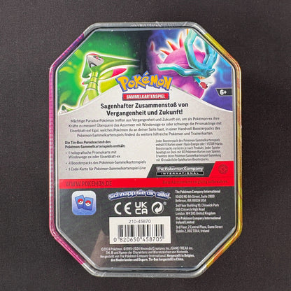 Pokémon Paradoxclash Tin Windewoge-ex Deutsch original versiegelt Rückseite