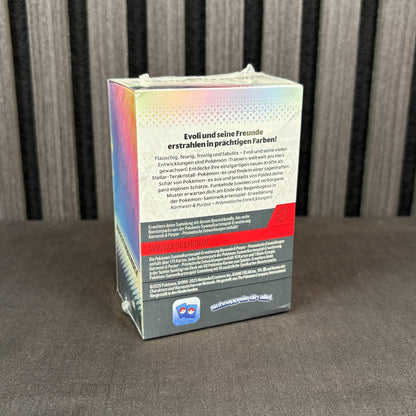 Pokémon Prismatische Entwicklungen Booster Bundle Rückseite mit Produktinfos