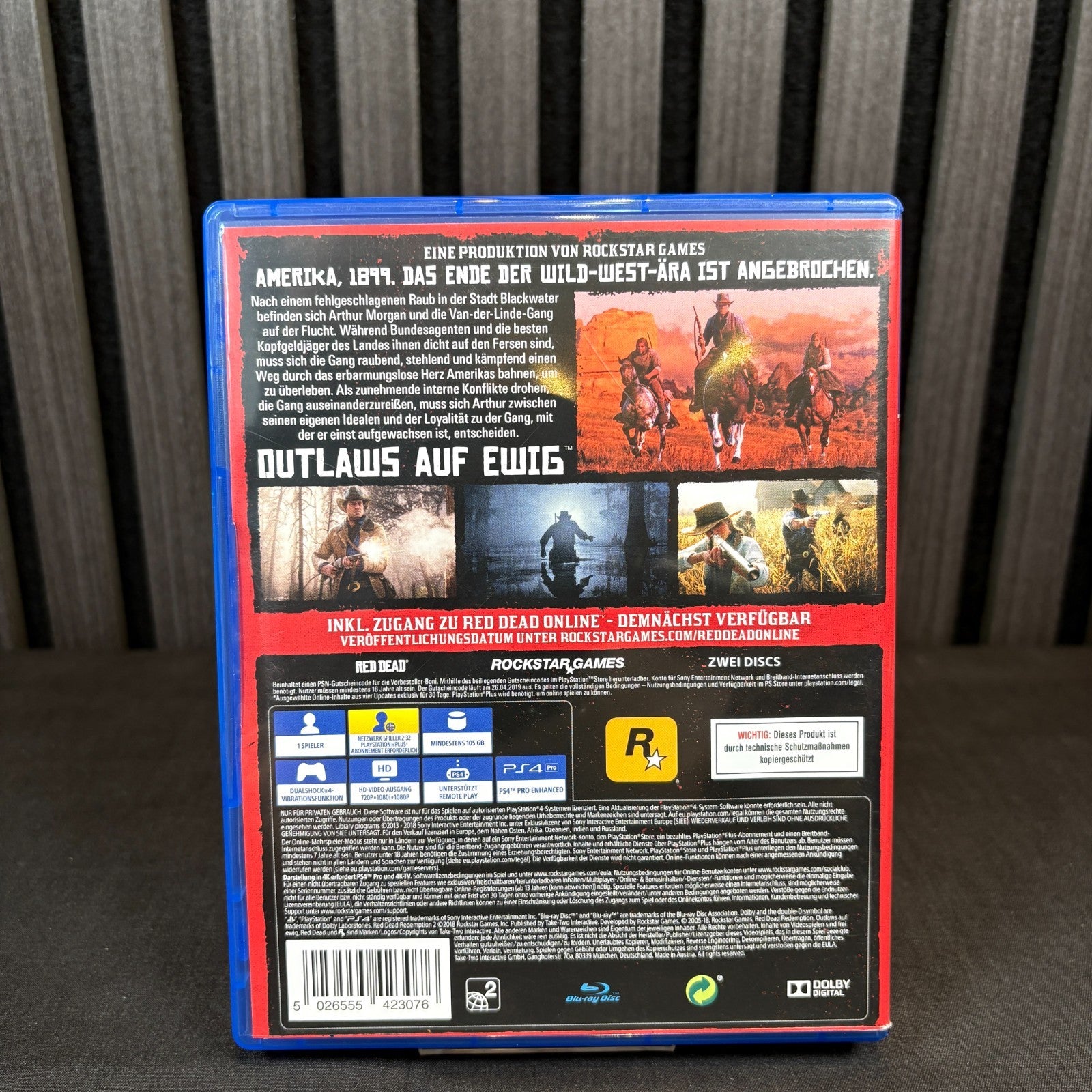Red Dead Redemption 2 PS4 PAL Cover Rückseite Detailansicht sehr gut