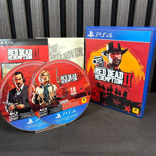 Red Dead Redemption 2 PS4 PAL Spiel sehr gut Frontansicht mit Hülle