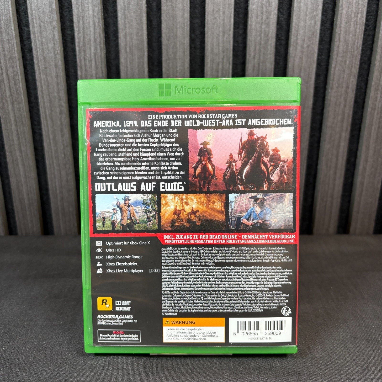 Red Dead Redemption 2 Xbox One Cover Rückseite