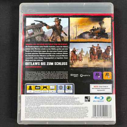 Red Dead Redemption PS3 PAL deutsche Ausgabe Rückseite mit Spielinformationen