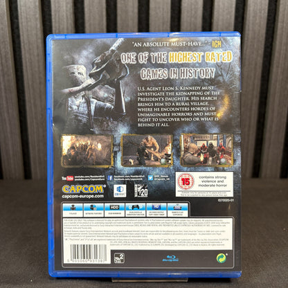 Geöffnete Hülle mit Disc Resident Evil 4 PS4