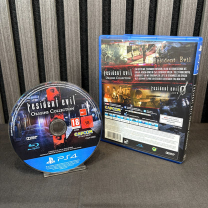 Resident Evil Origins Collection PS4 PAL Spiel Rückseite mit Beschreibung