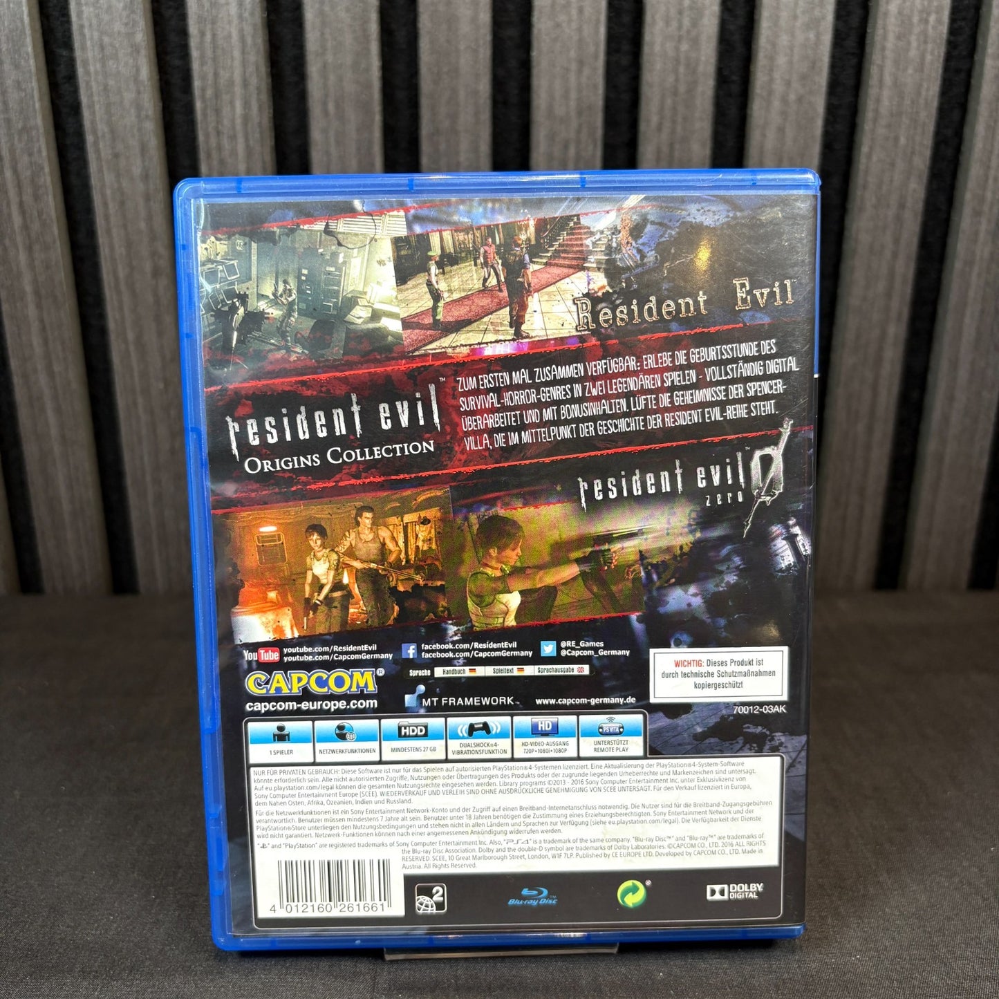 Resident Evil Origins Collection PS4 PAL Cover Rückseite Detailansicht sehr gut