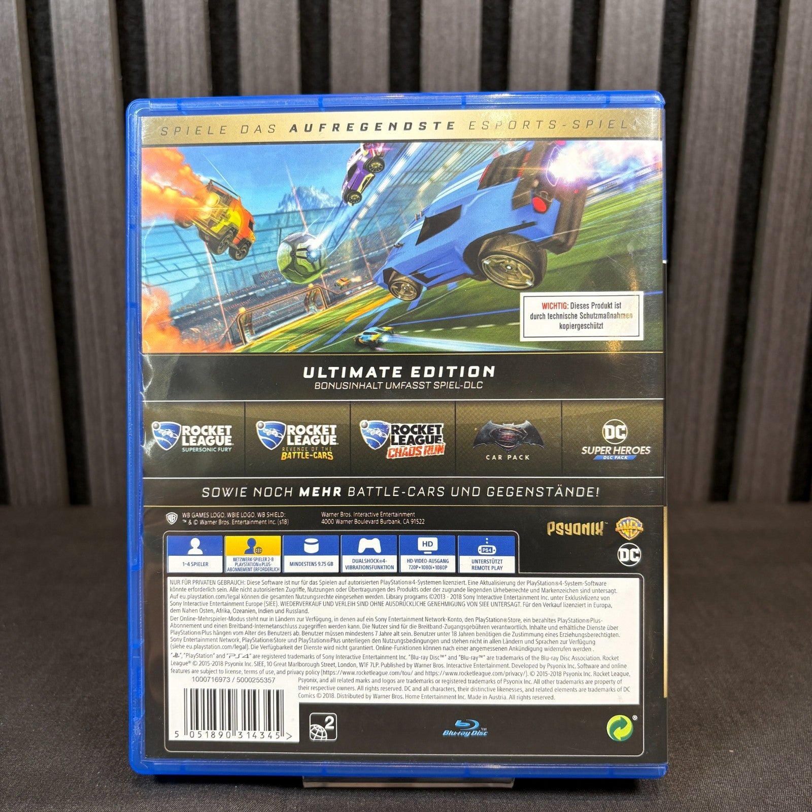 Rocket League Ultimate Edition PS4 PAL Cover Rückseite Detailansicht sehr gut