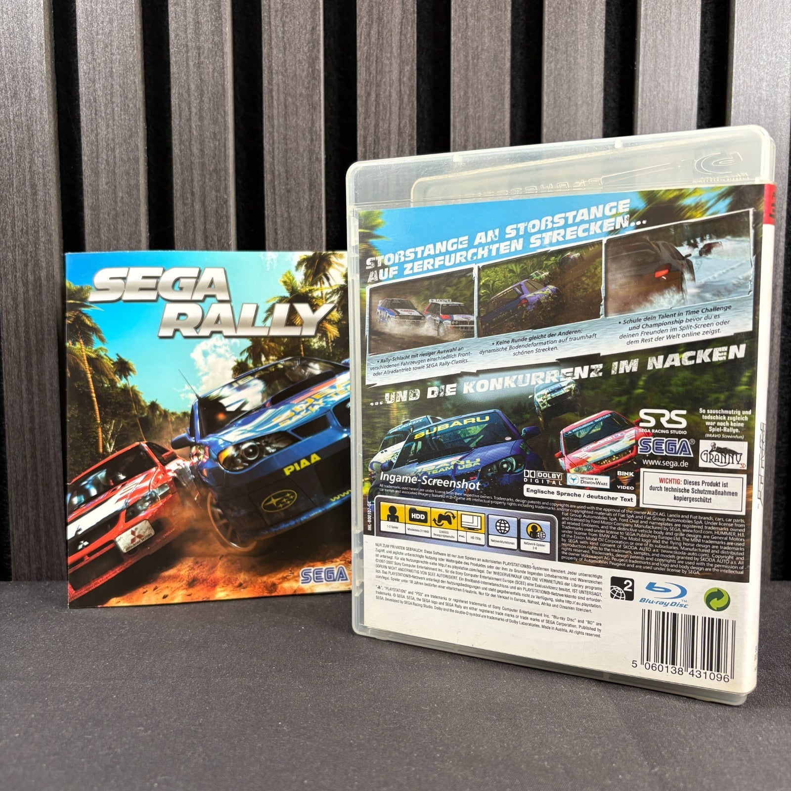 SEGA Rally PS3 Originalhülle mit Anleitung Rückseite