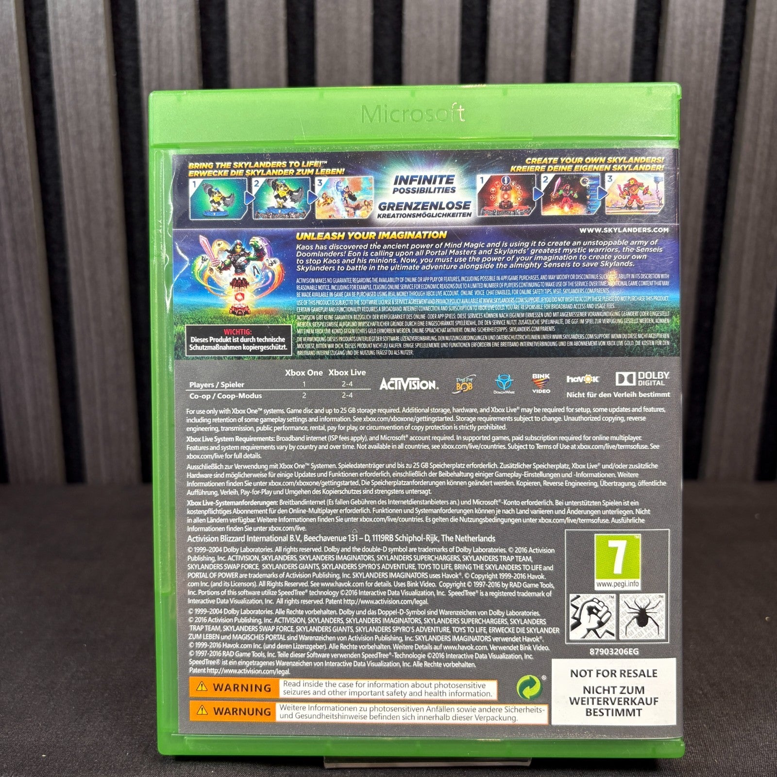 Skylanders Imaginators Xbox One PAL Cover Rückseite Detailansicht sehr gut