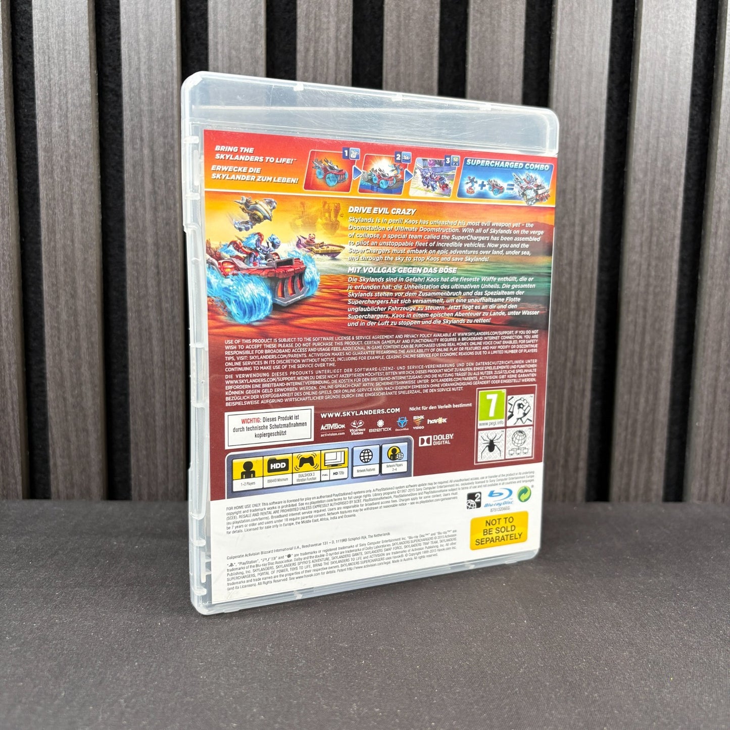 Skylanders SuperChargers PS4 Hülle Rückseite