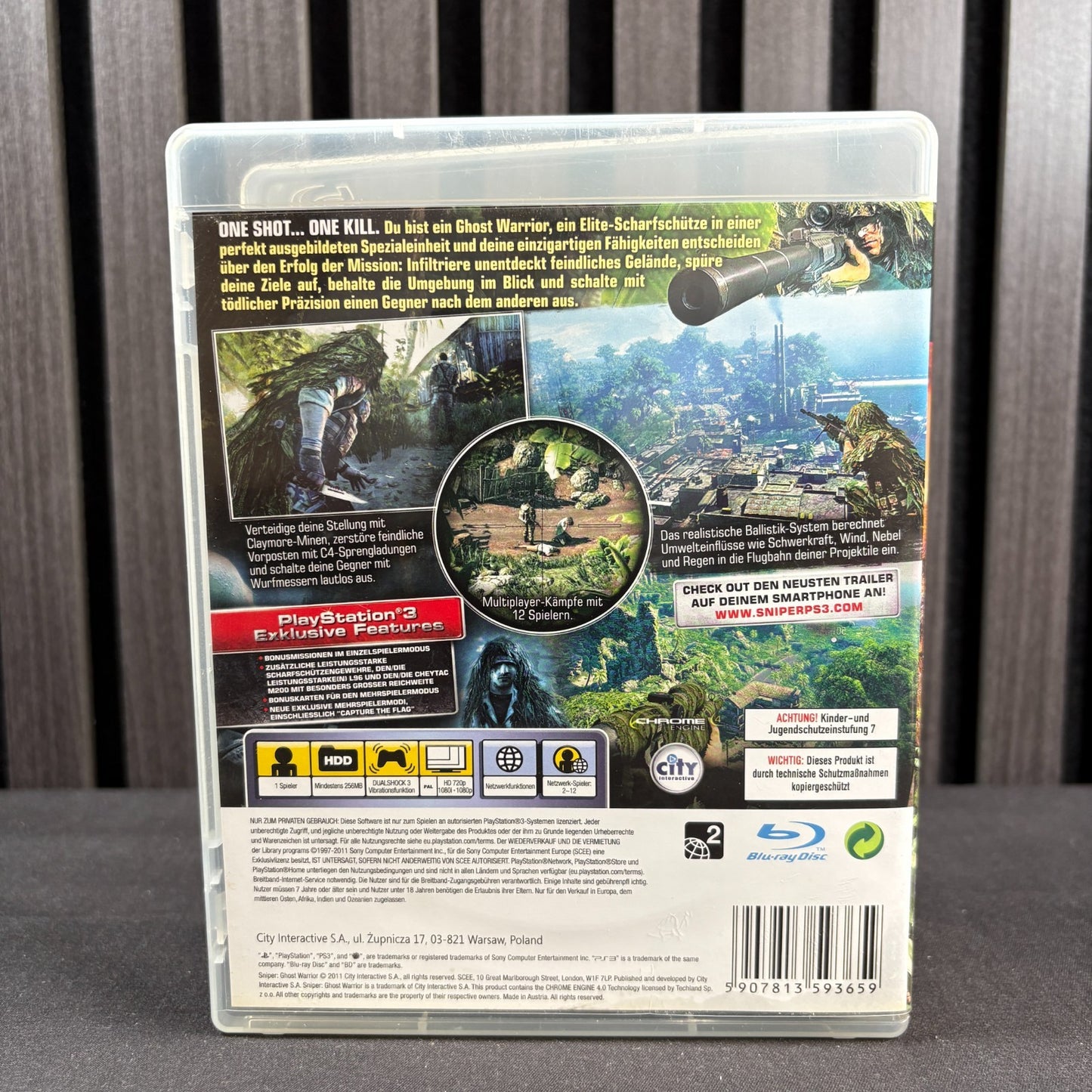 Sniper Ghost Warrior PS3 Cover Rückseite