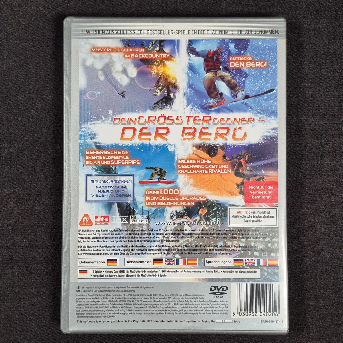 SSX 3 - Platinum – Sony PlayStation 2 – Deutsch; weitere Sprachen laut Verpackung – Zustand Gut – Rückseite – NEVO Store