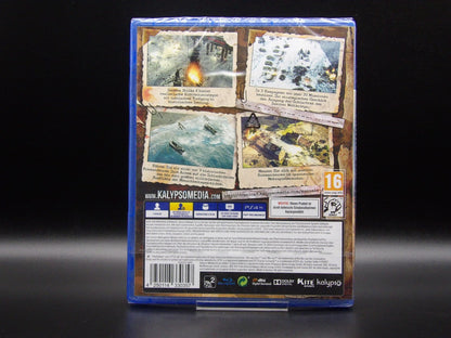 Sudden Strike 4 PS4 Cover Rückseite mit technischen Details und USK-Kennzeichnung

