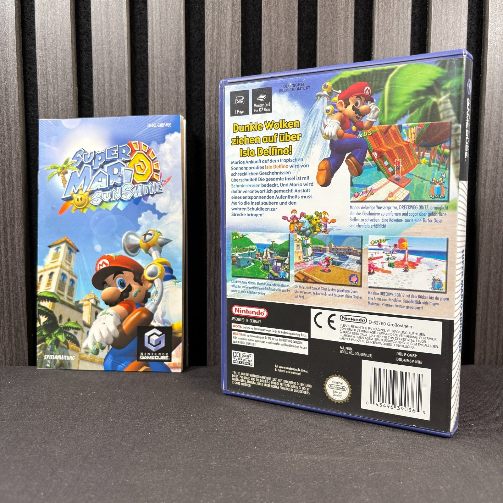 Super Mario Sunshine Nintendo GameCube Cover Rückseite