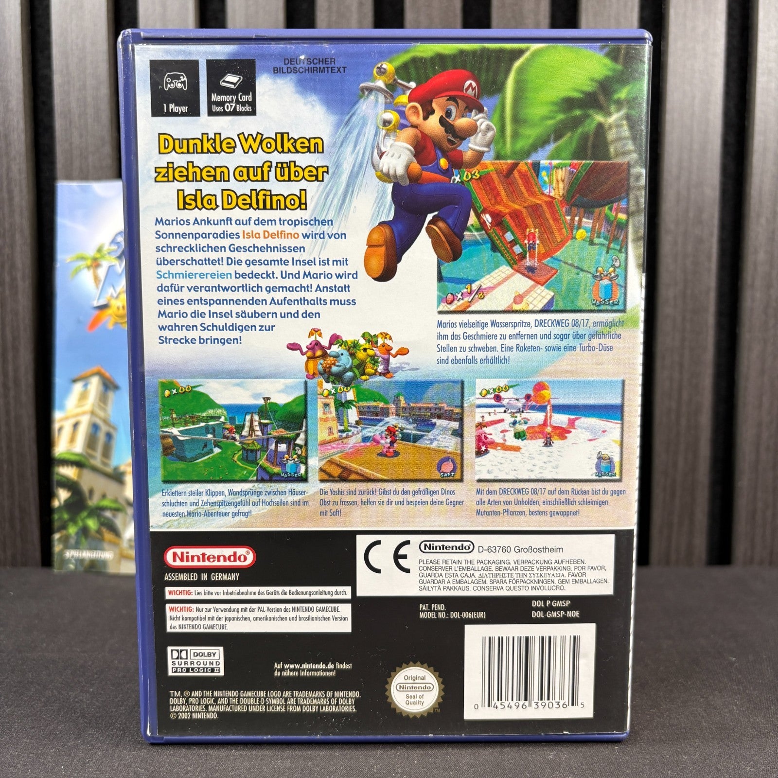 Super Mario Sunshine Nintendo GameCube Cover Rückseite