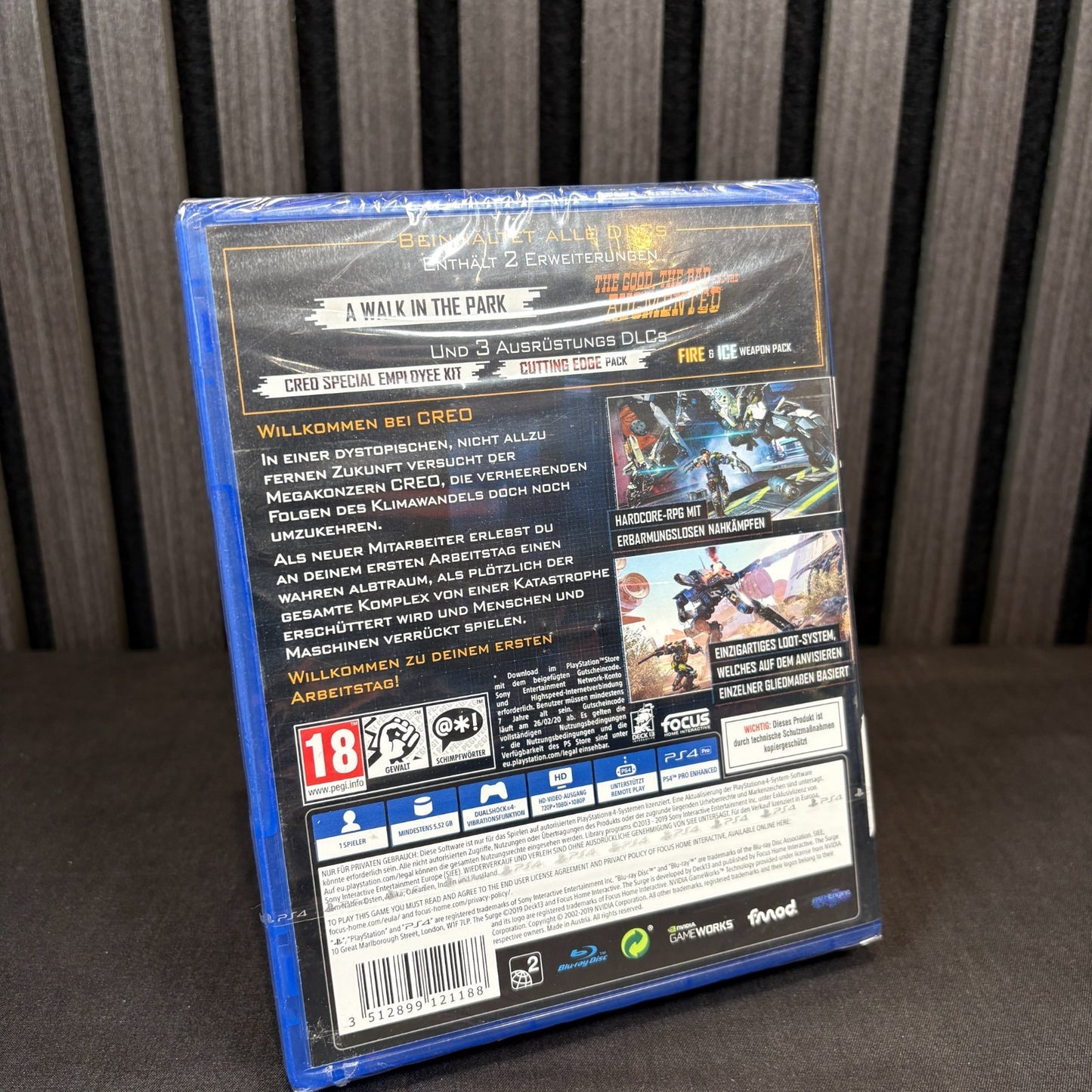 The Surge Augmented Edition PS4 Rückseite der PAL-Version