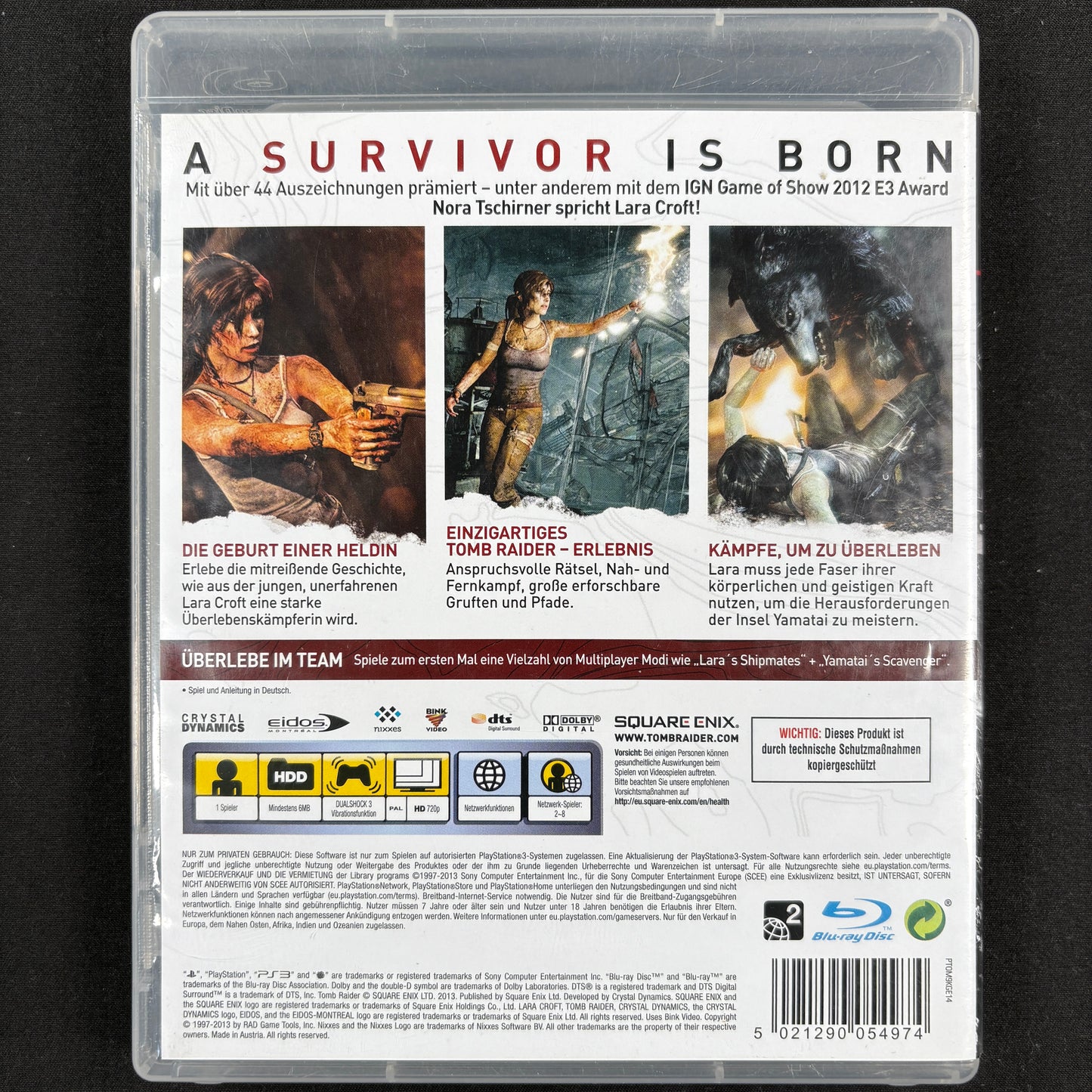 Tomb Raider Exklusive Sonderedition für PlayStation 3 PAL – Rückseite