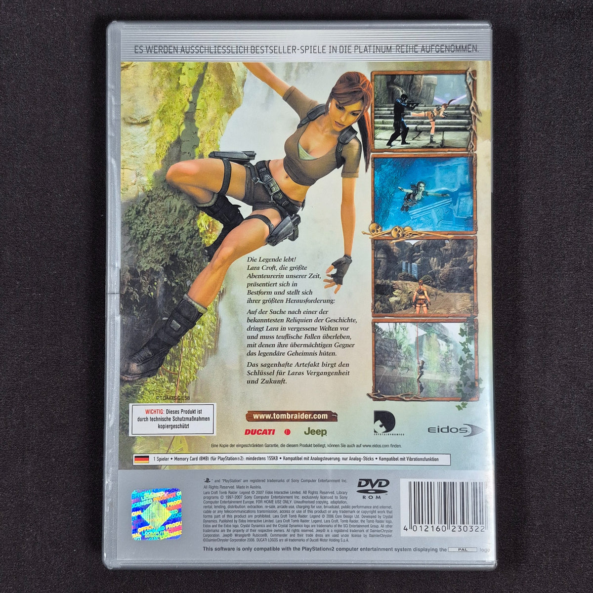 Tomb Raider Legend - Platinum – Sony PlayStation 2 – Deutsch – Zustand Gut – Rückseite – NEVO Store