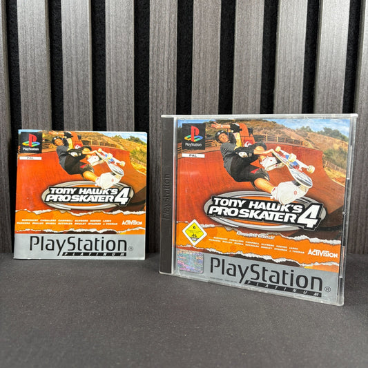 Tony Hawk's Pro Skater 4 PS1 Platinum Hülle Vorderseite