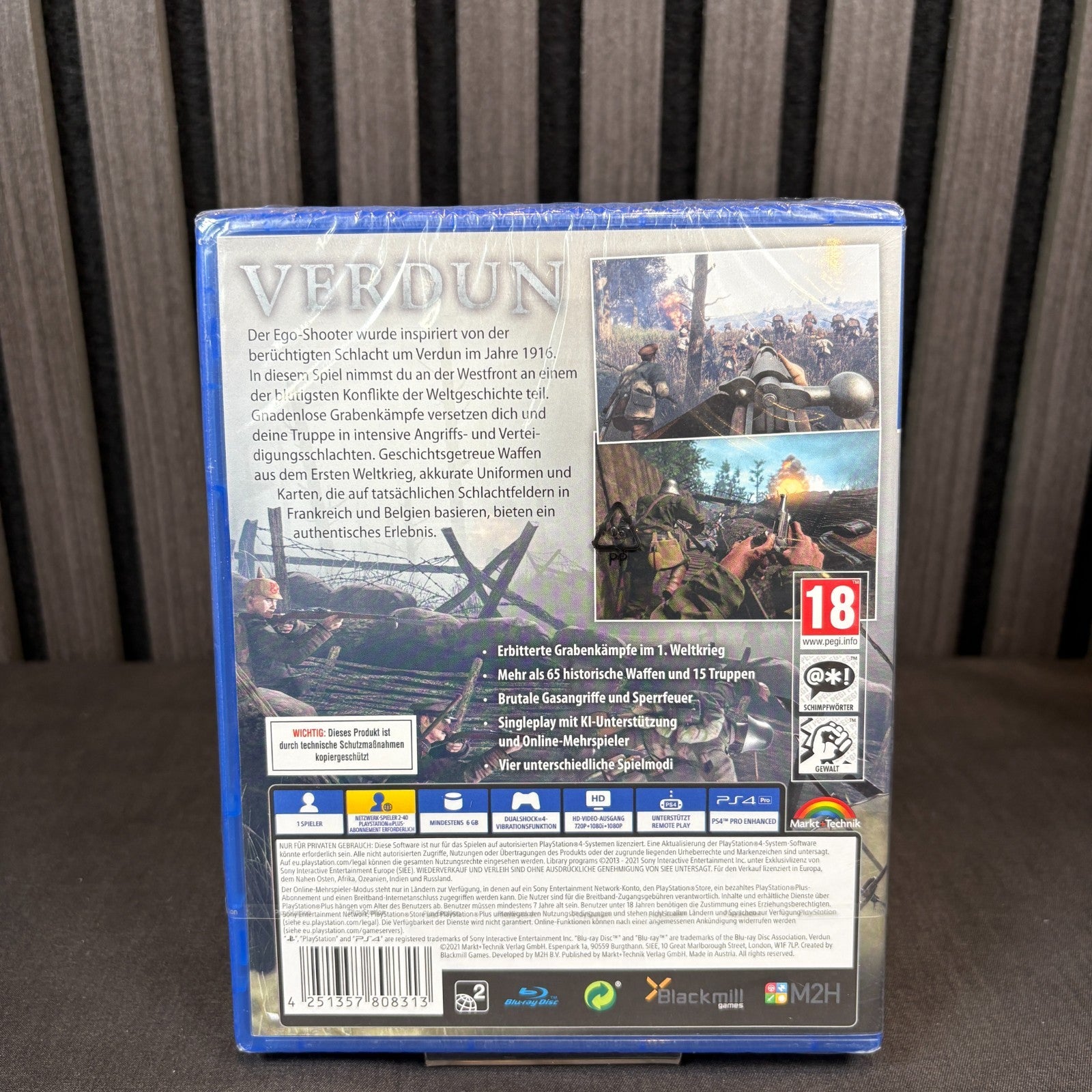 Backcover von Verdun PS4 mit Gameplay-Details