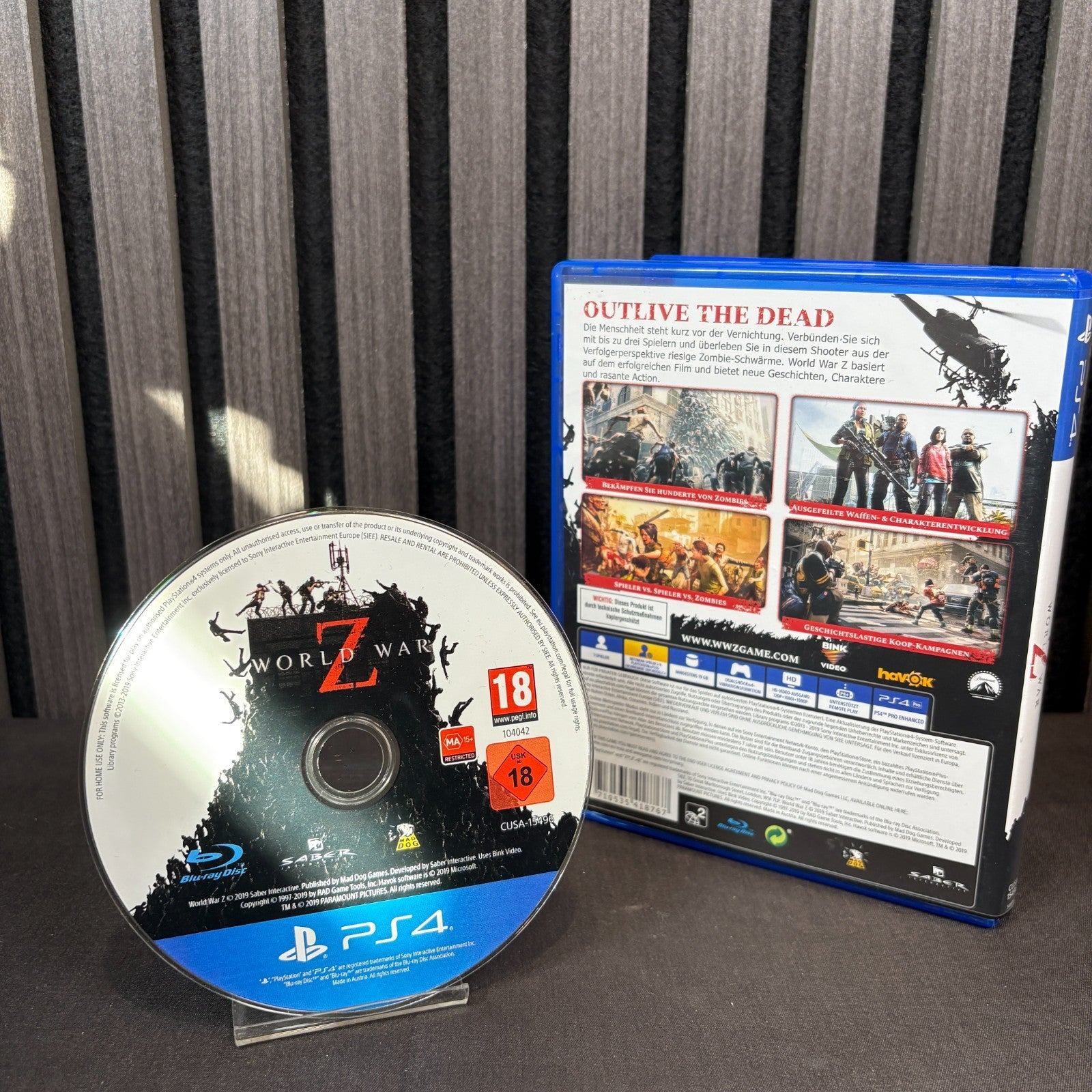 World War Z PS4 Rückseite der PAL-Version